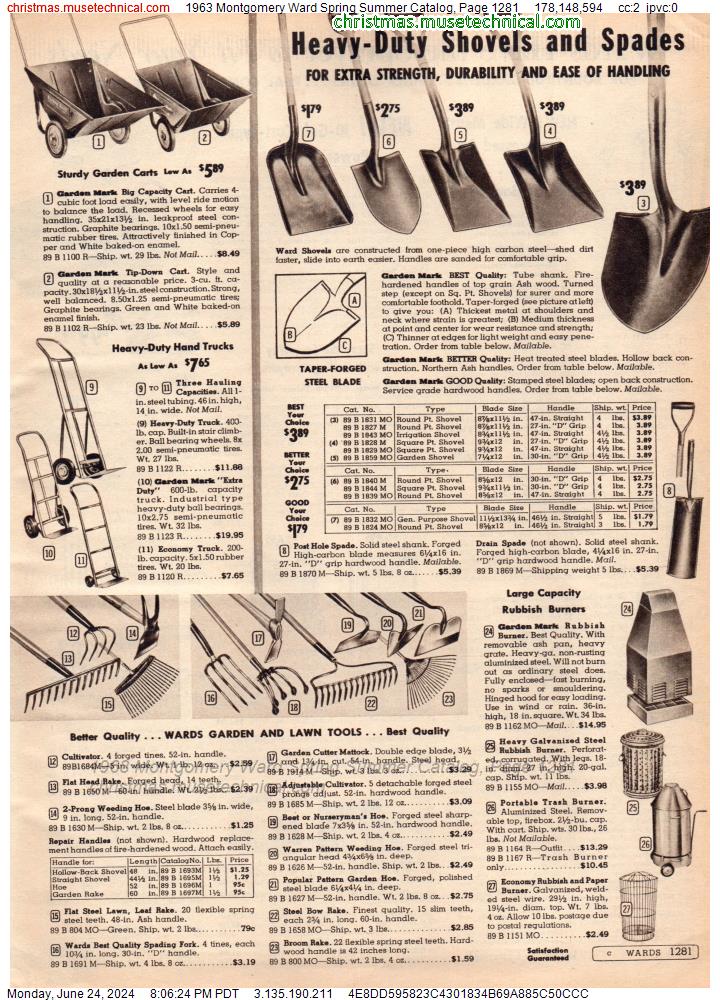1963 Montgomery Ward Spring Summer Catalog, Page 1281