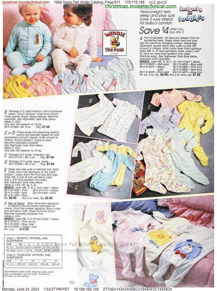 1988 Sears Fall Winter Catalog, Page 611