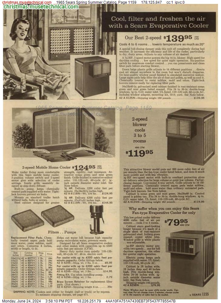 1965 Sears Spring Summer Catalog, Page 1159