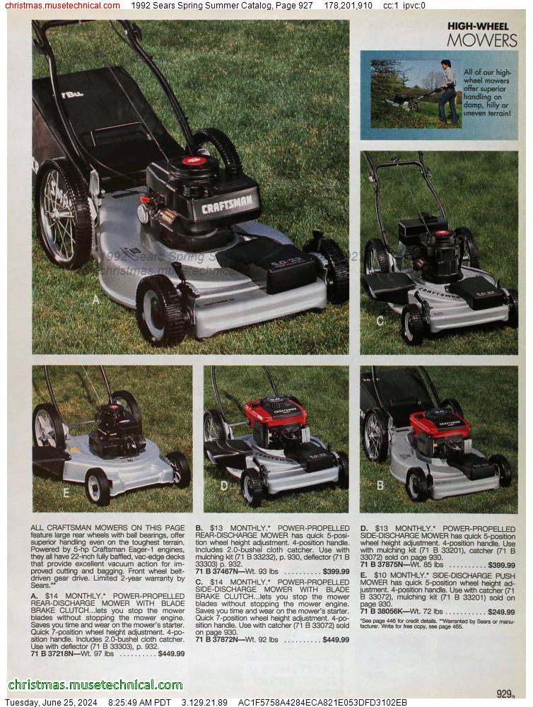 1992 Sears Spring Summer Catalog, Page 927