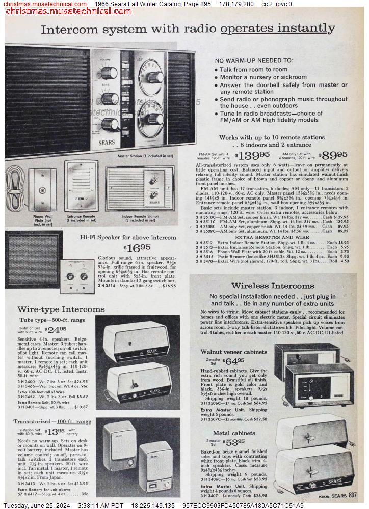 1966 Sears Fall Winter Catalog, Page 895