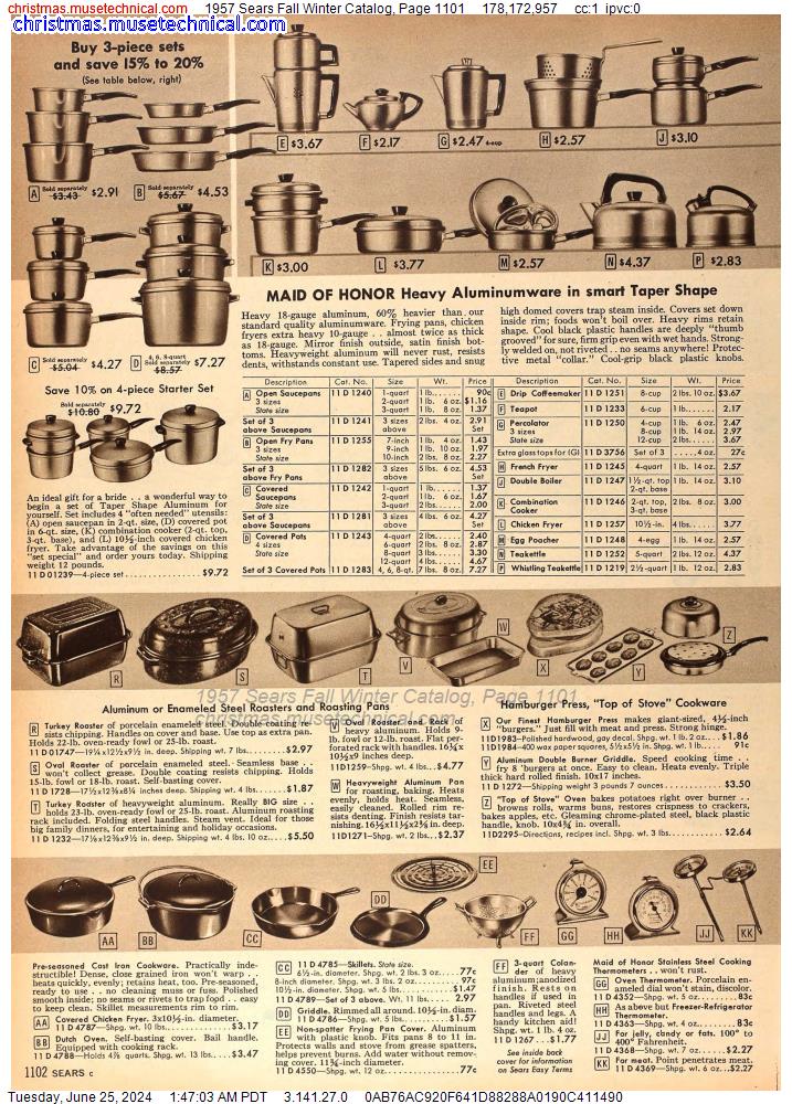 1957 Sears Fall Winter Catalog, Page 1101
