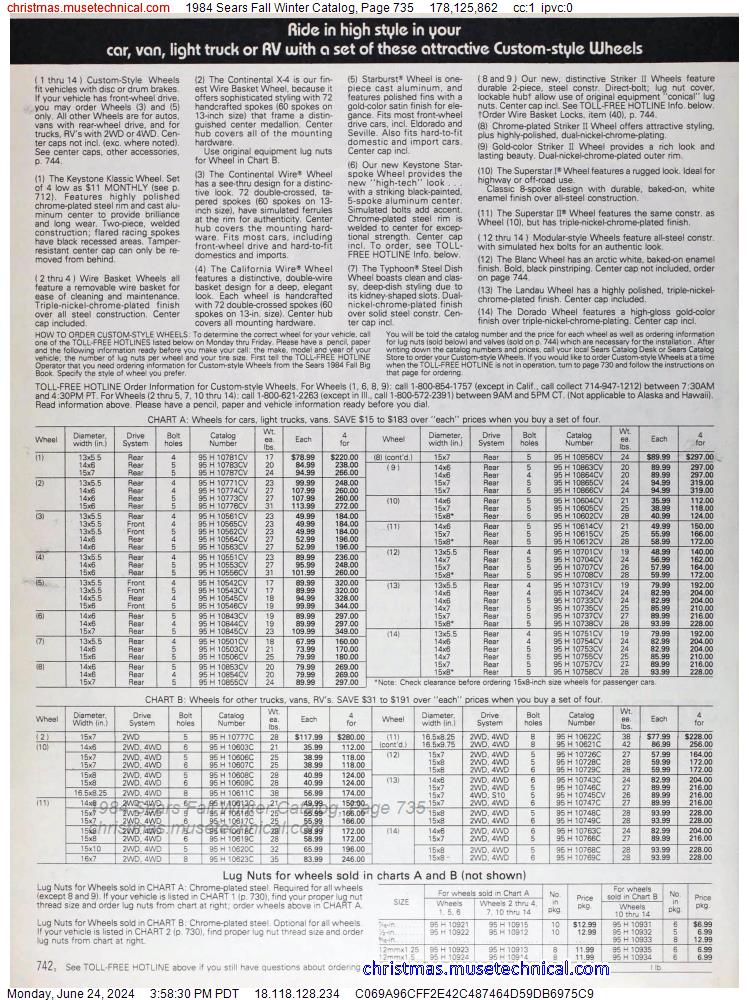 1984 Sears Fall Winter Catalog, Page 735