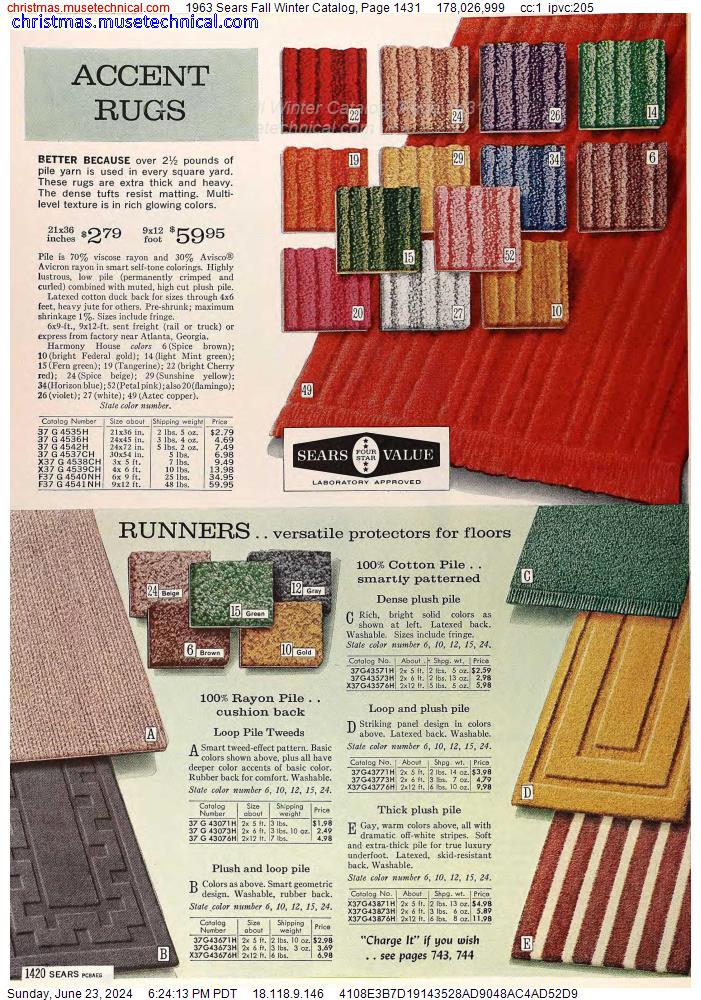 1963 Sears Fall Winter Catalog, Page 1431