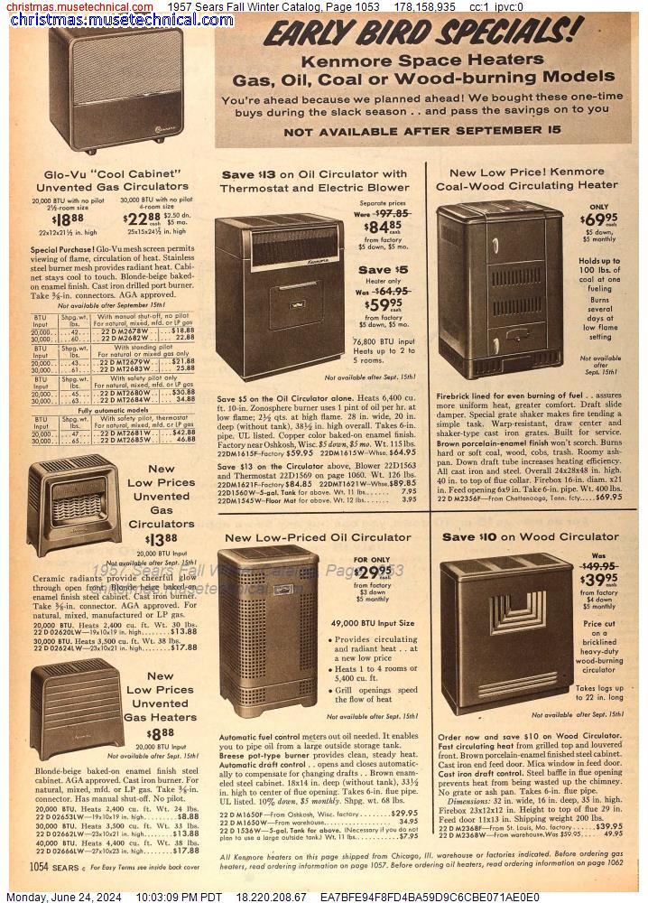 1957 Sears Fall Winter Catalog, Page 1053