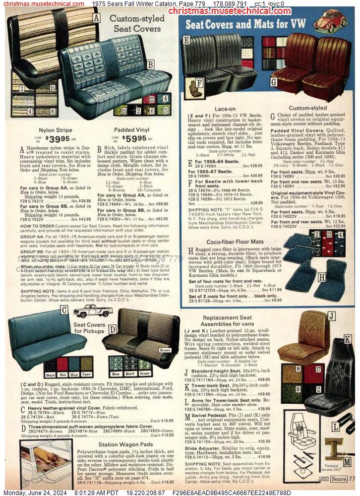1975 Sears Fall Winter Catalog, Page 779
