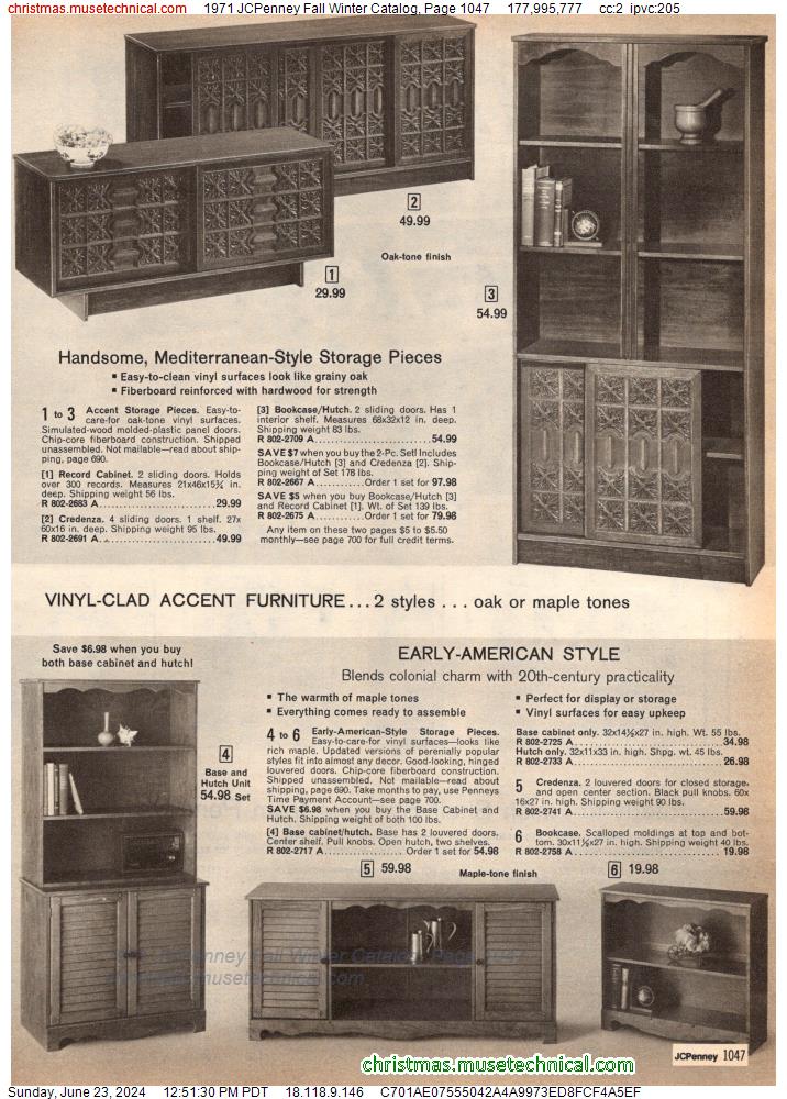 1971 JCPenney Fall Winter Catalog, Page 1047