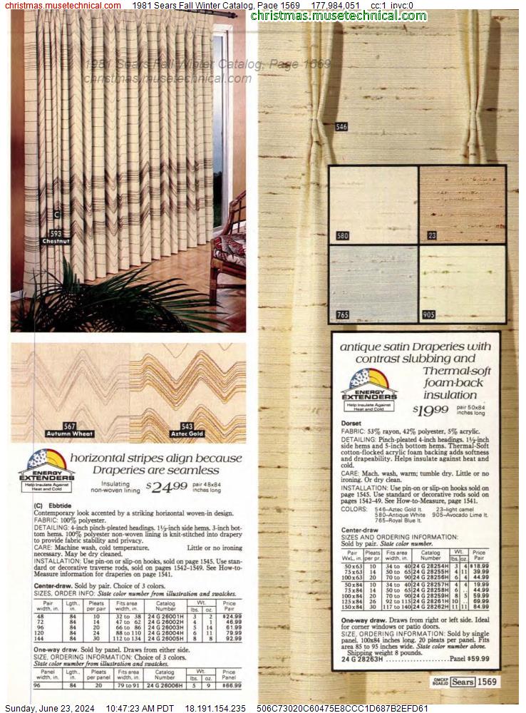 1981 Sears Fall Winter Catalog, Page 1569