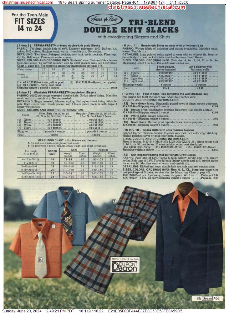 1976 Sears Spring Summer Catalog, Page 461