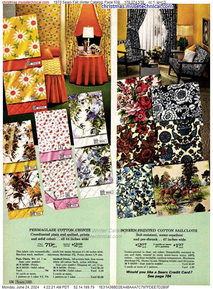 1970 Sears Fall Winter Catalog, Page 538