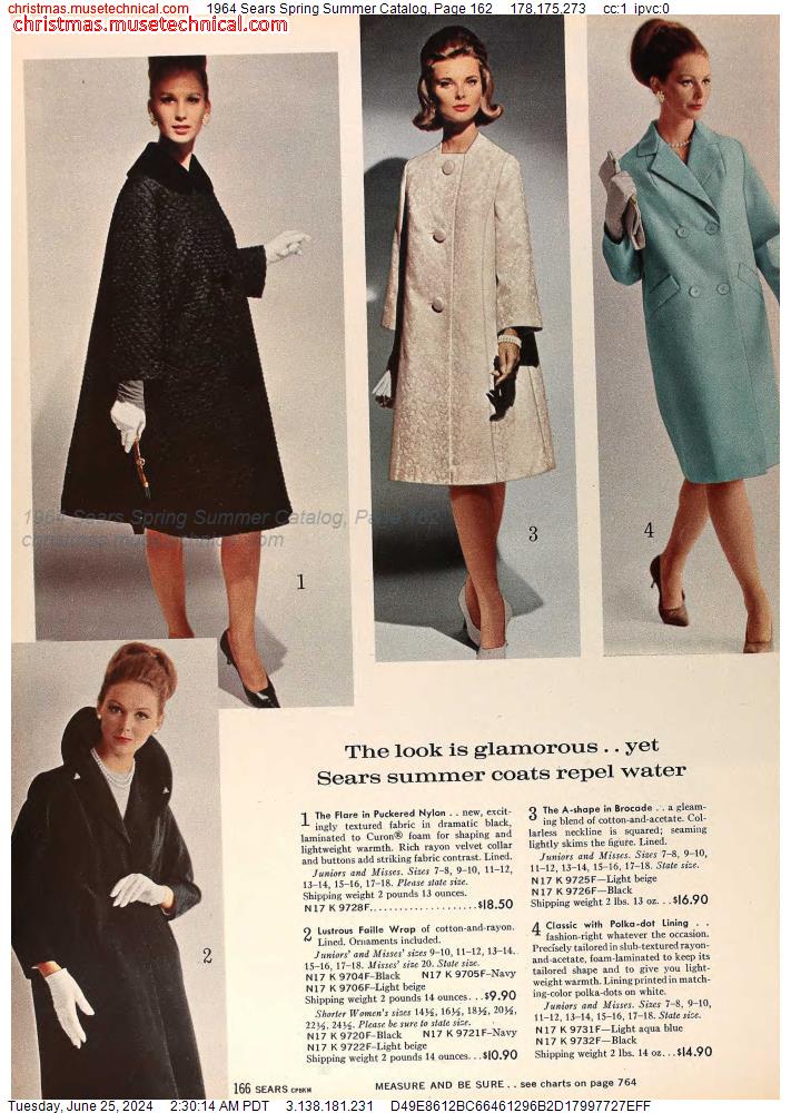 1964 Sears Spring Summer Catalog, Page 162