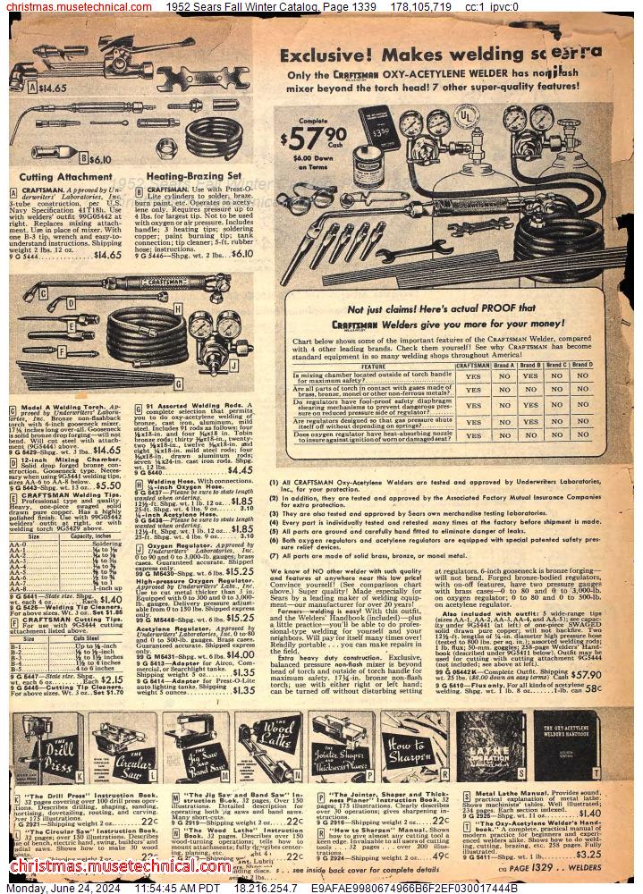 1952 Sears Fall Winter Catalog, Page 1339