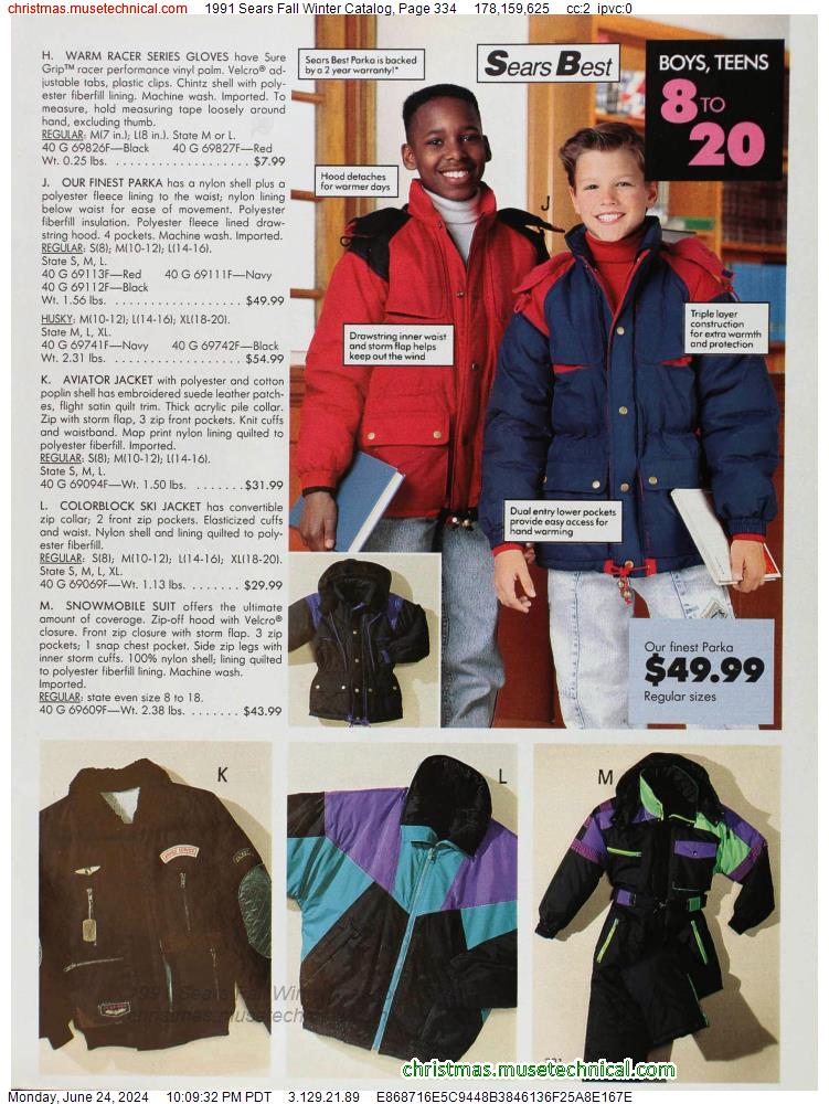 1991 Sears Fall Winter Catalog, Page 334