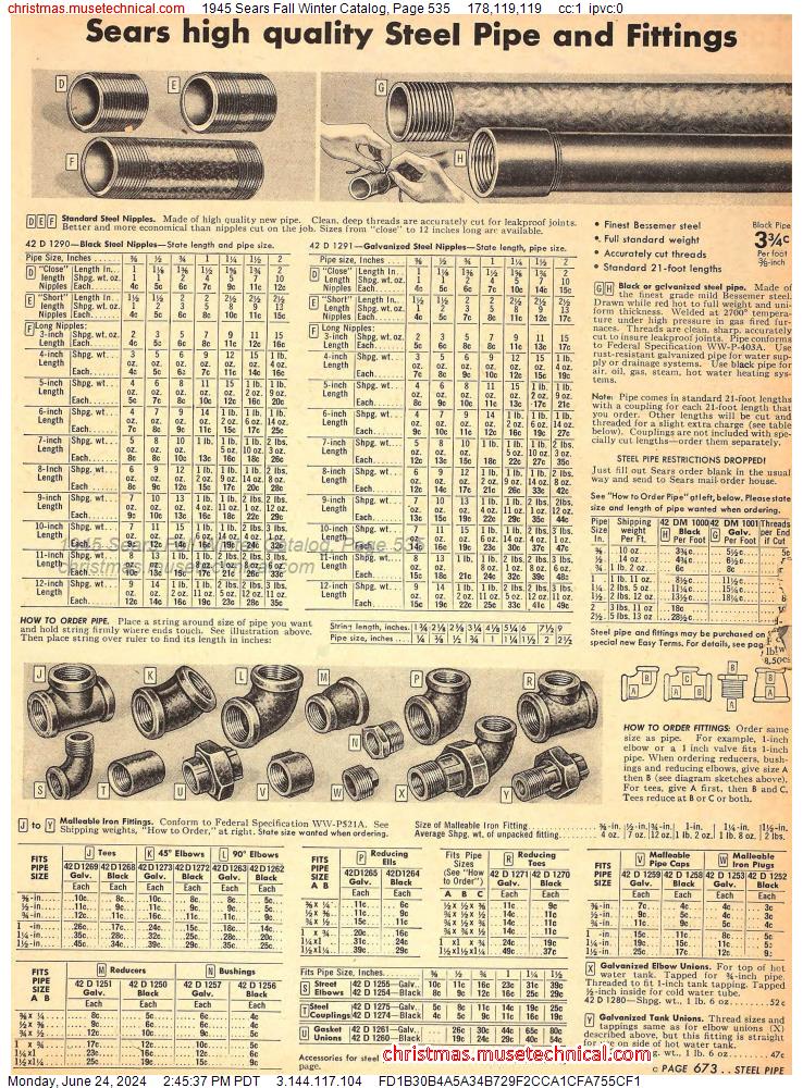 1945 Sears Fall Winter Catalog, Page 535