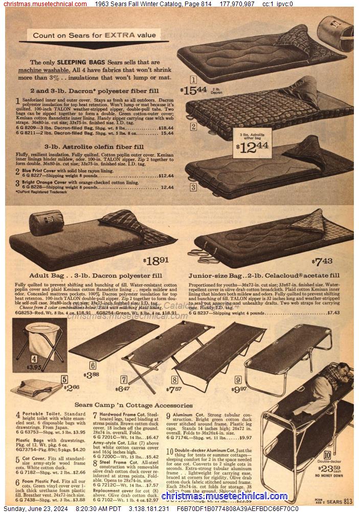 1963 Sears Fall Winter Catalog, Page 814