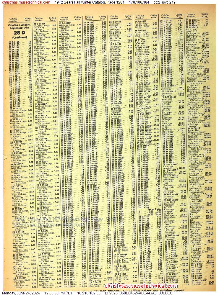 1942 Sears Fall Winter Catalog, Page 1281