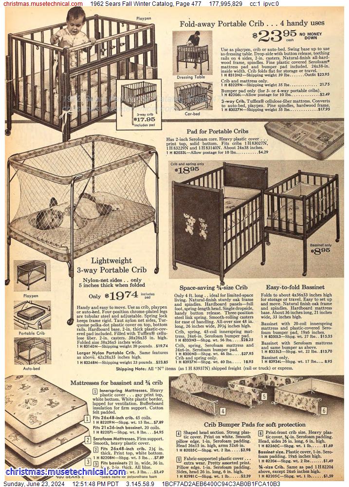 1962 Sears Fall Winter Catalog, Page 477