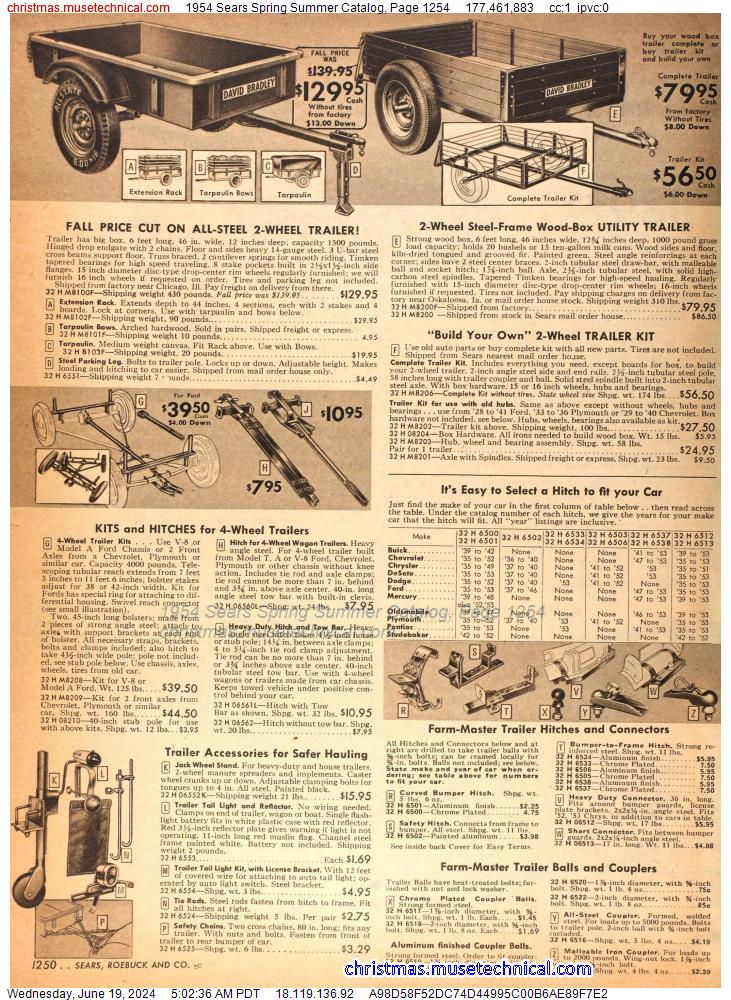 1954 Sears Spring Summer Catalog, Page 1254