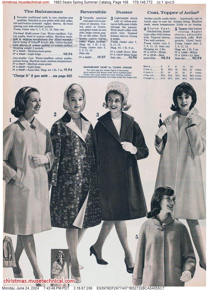 1963 Sears Spring Summer Catalog, Page 108