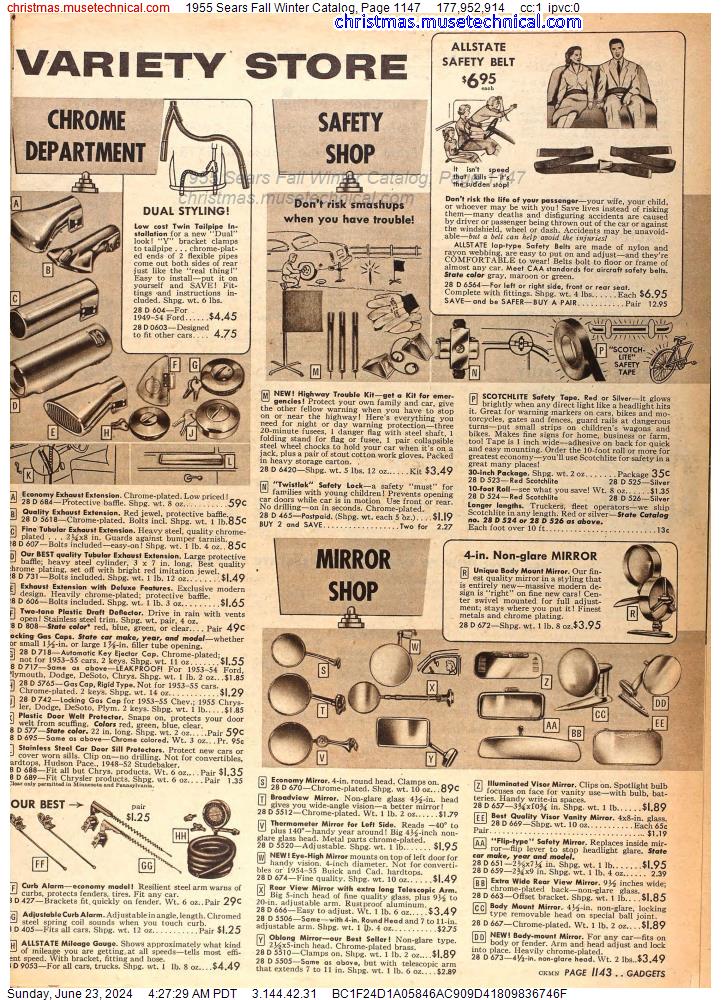 1955 Sears Fall Winter Catalog, Page 1147