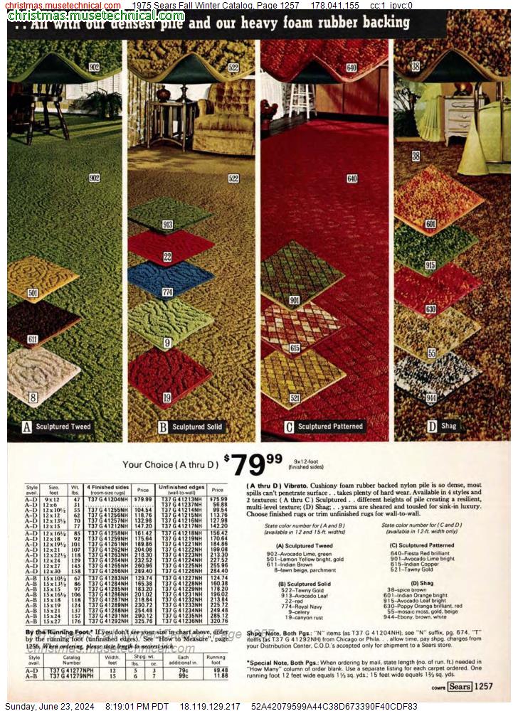 1975 Sears Fall Winter Catalog, Page 1257