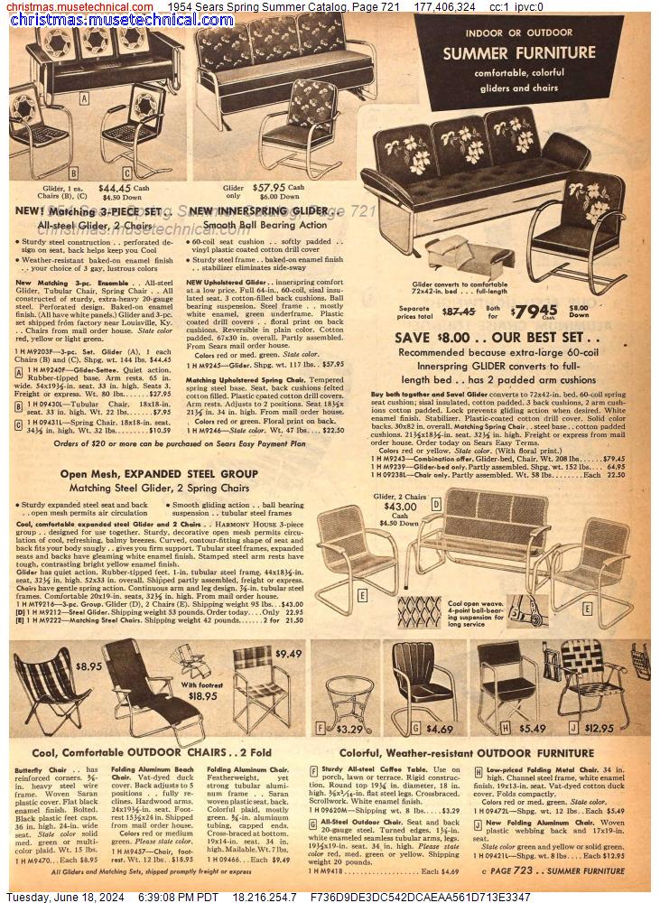 1954 Sears Spring Summer Catalog, Page 721
