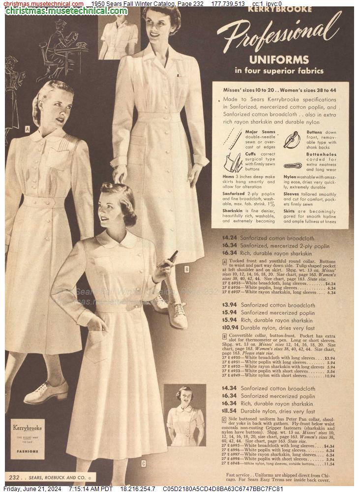 1950 Sears Fall Winter Catalog, Page 232