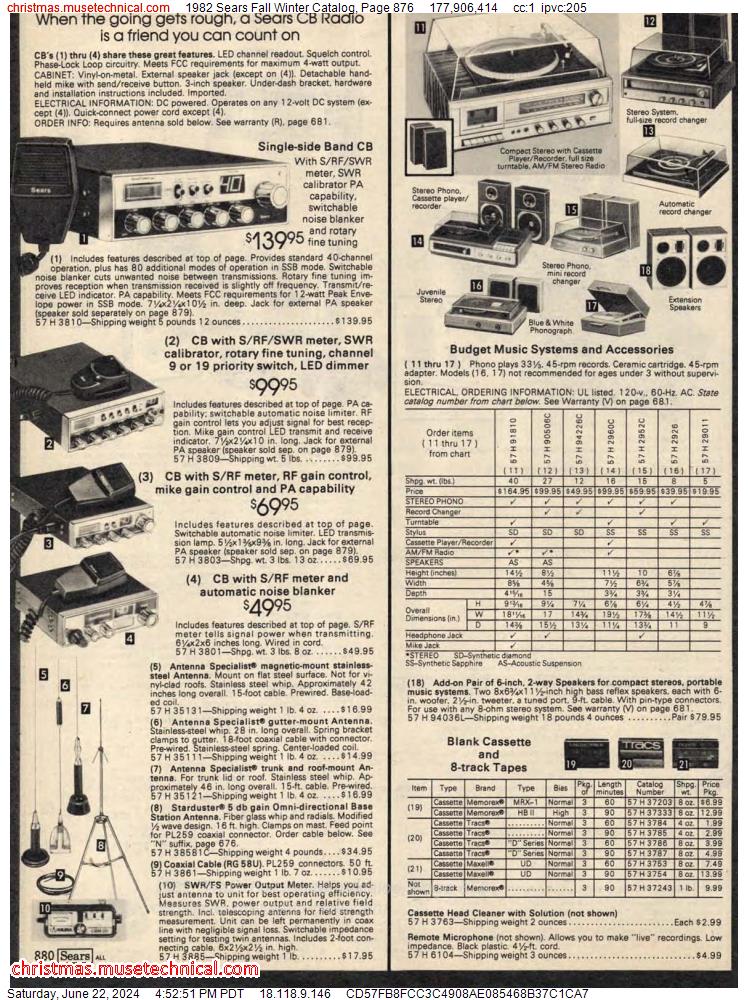 1982 Sears Fall Winter Catalog, Page 876