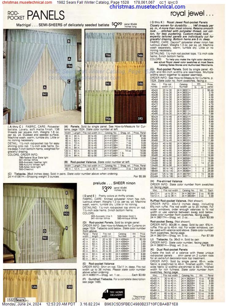 1982 Sears Fall Winter Catalog, Page 1528