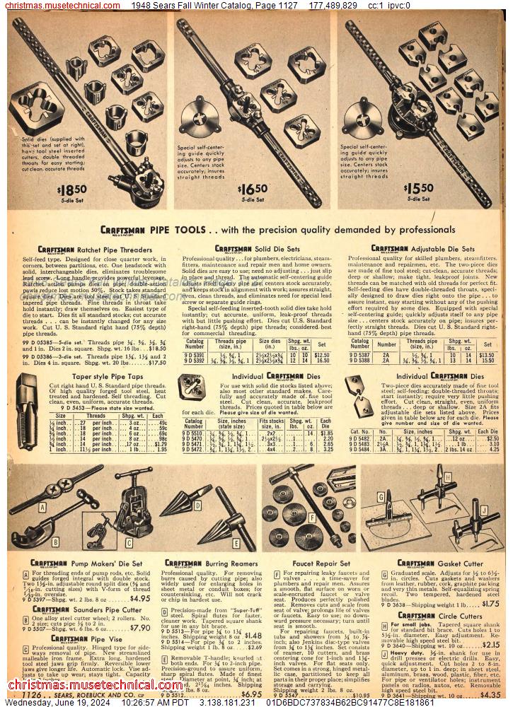 1948 Sears Fall Winter Catalog, Page 1127