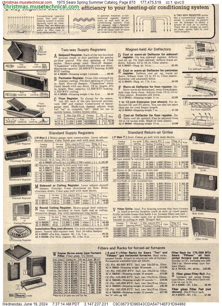 1975 Sears Spring Summer Catalog, Page 870