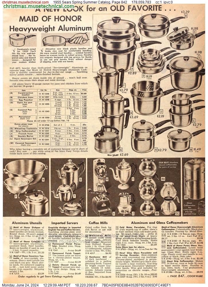 1955 Sears Spring Summer Catalog, Page 842