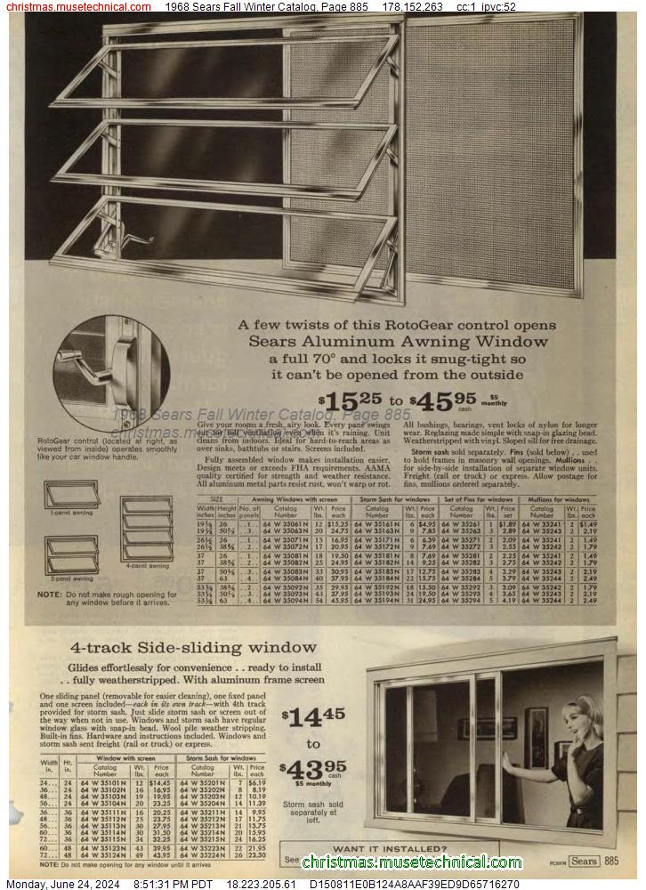 1968 Sears Fall Winter Catalog, Page 885