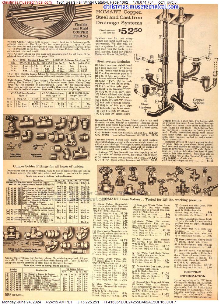 1961 Sears Fall Winter Catalog, Page 1062