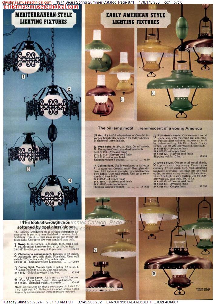 1974 Sears Spring Summer Catalog, Page 871