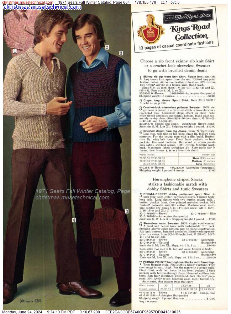 1971 Sears Fall Winter Catalog, Page 604