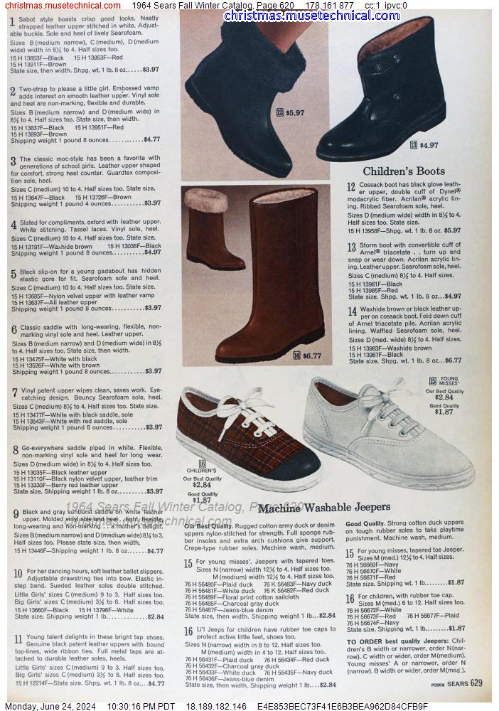 1964 Sears Fall Winter Catalog, Page 620