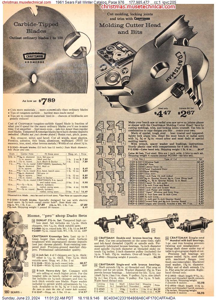 1961 Sears Fall Winter Catalog, Page 976