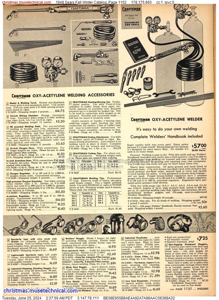 1948 Sears Fall Winter Catalog, Page 1152
