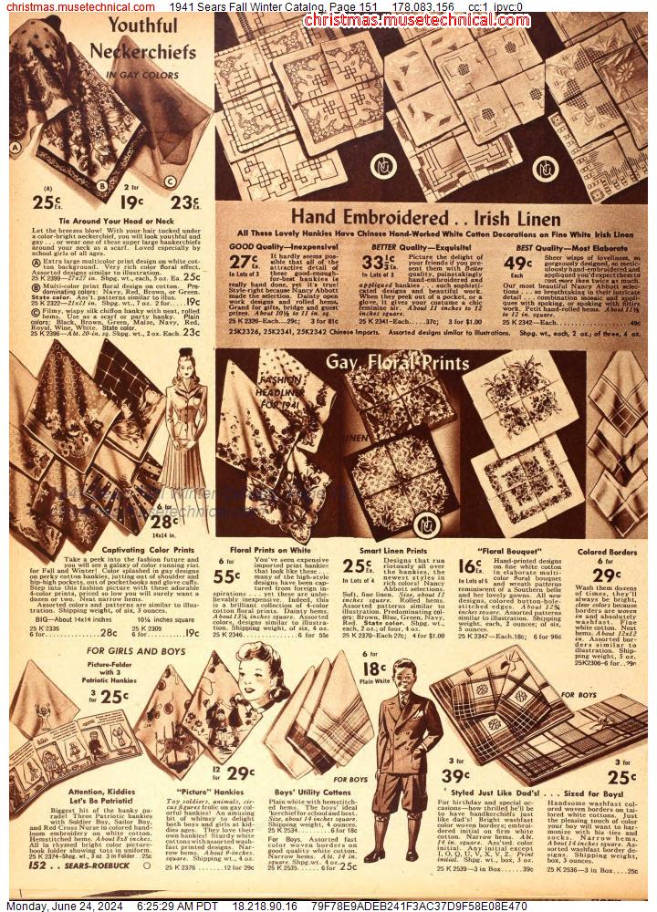 1941 Sears Fall Winter Catalog, Page 151