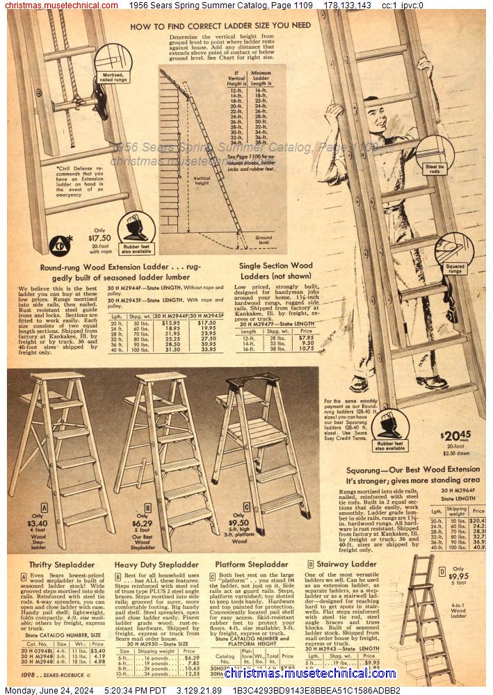 1956 Sears Spring Summer Catalog, Page 1109