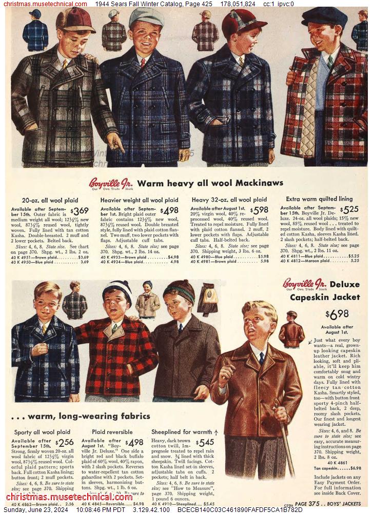 1944 Sears Fall Winter Catalog, Page 425