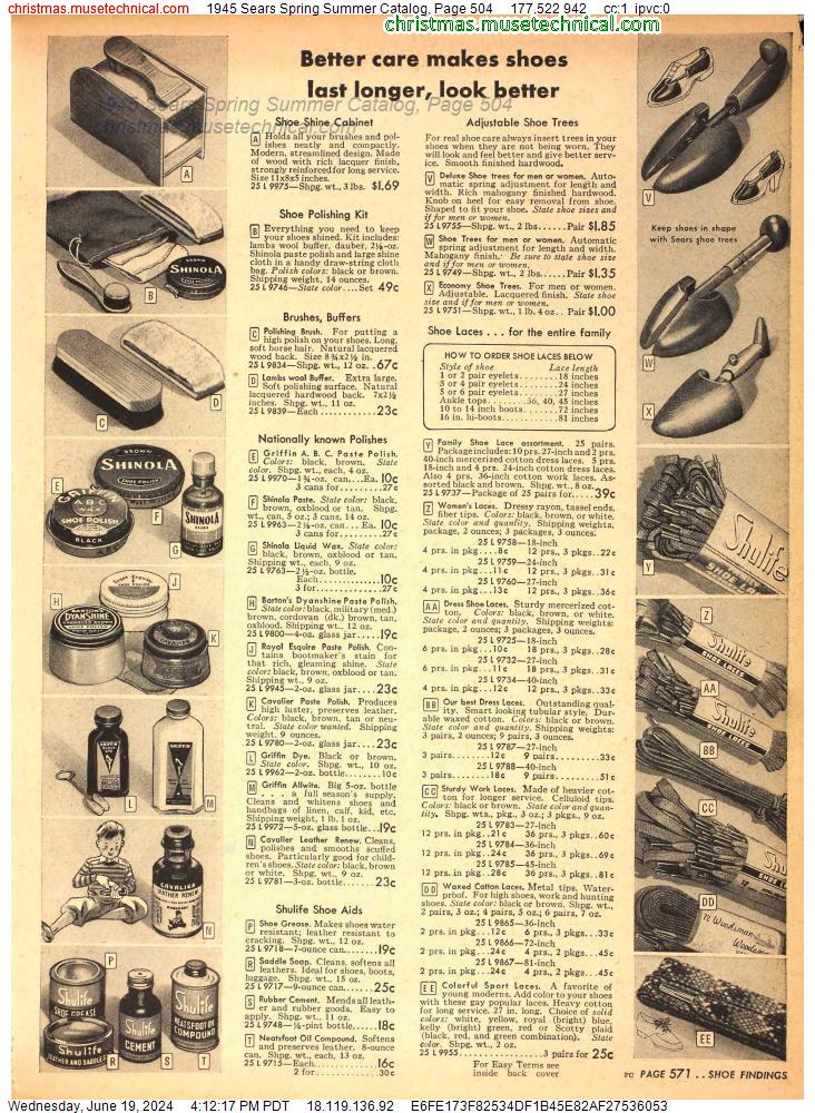 1945 Sears Spring Summer Catalog, Page 504