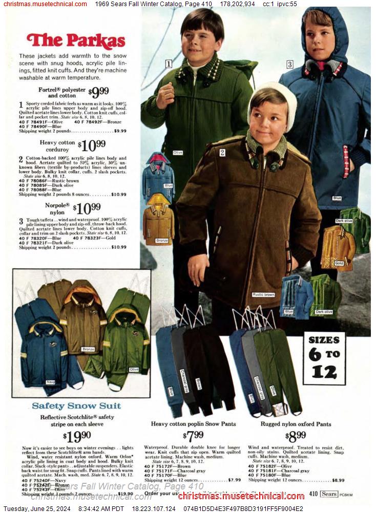1969 Sears Fall Winter Catalog, Page 410