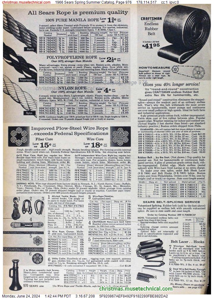 1966 Sears Spring Summer Catalog, Page 976