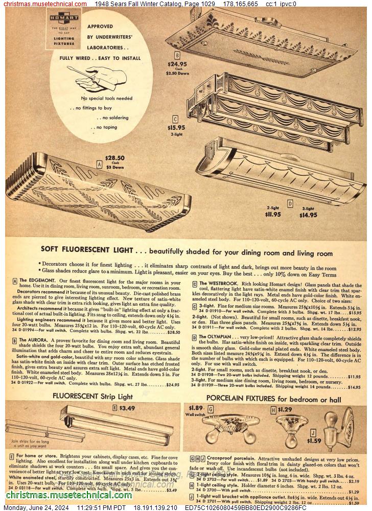 1948 Sears Fall Winter Catalog, Page 1029