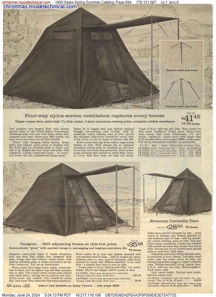 1960 Sears Spring Summer Catalog, Page 694