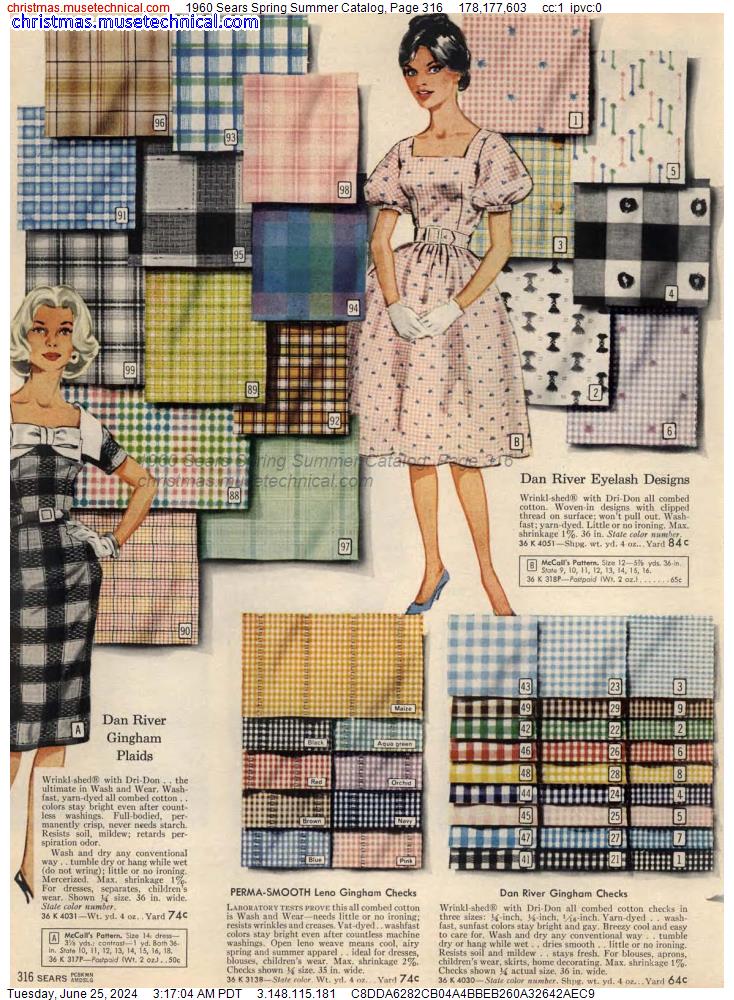 1960 Sears Spring Summer Catalog, Page 316