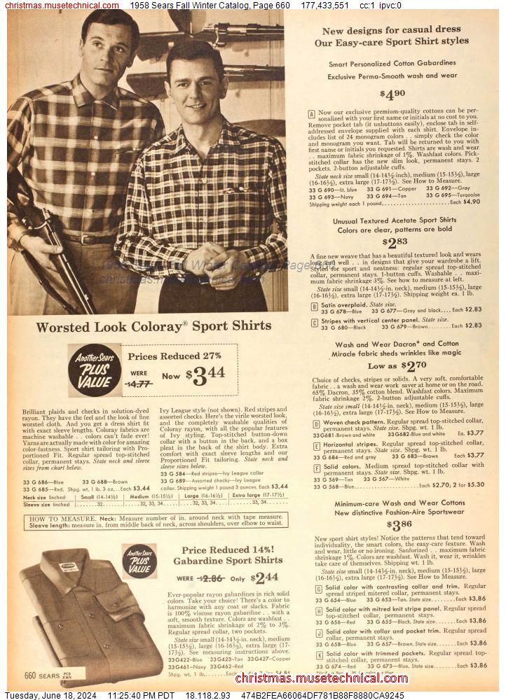 1958 Sears Fall Winter Catalog, Page 660