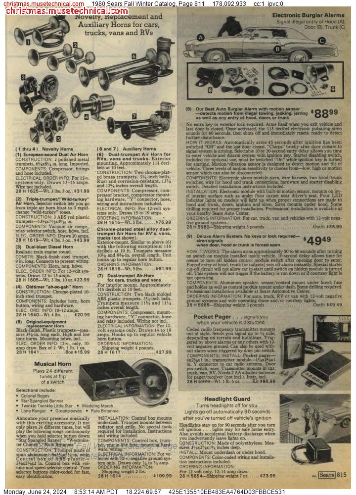 1980 Sears Fall Winter Catalog, Page 811